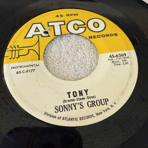 ATCO Sonny's Group 45 RPM Vinyl Record "Tony" / "Laugh At Me" Instrumental
